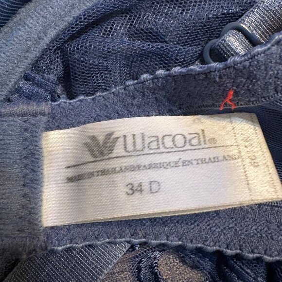 Wacoal Navy Blue Full Embroidered Lace Underwire Bra 34D - Picture 3 of 3